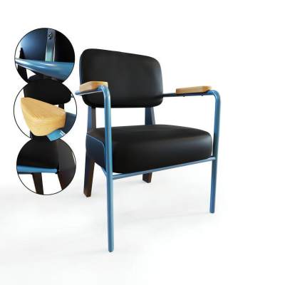 现代皮革单人椅